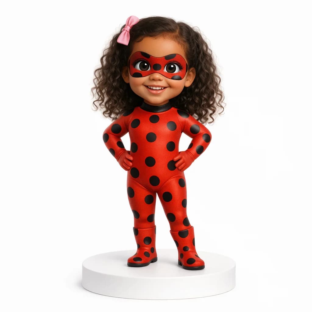Mascotinho 3D de Ana no tema Ladybug